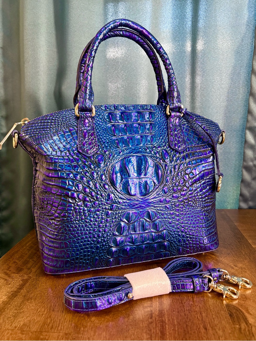 Brahmin GUC Md Duxbury - Neptune - Iridescent Blue & Purple - HTF, RARE - Picture 2 of 16